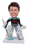 Custom Hockey Goalie Bobblehead with Goalie Gear Personalized Ice Hockey Figurine Custom Hockey Goalie Bobblehead with Goalie Gear Personalized Ice Hockey Figurine