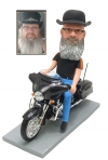 Custom bobblehead riding motorcycle Harley Davidson