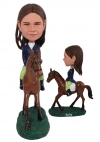 Custom Equestrian Bobblehead with Horse - Personalized Horse Rider Figurine Custom Equestrian Bobblehead with Horse - Personalized Horse Rider Figurine