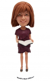 Custom wedding officiant bobblehead female pastor