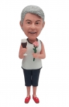 Custom Bobblehead Woman With Wine Glass - Personalized Fun Gift For Mom Custom Bobblehead Woman With Wine Glass - Personalized Fun Gift For Mom