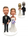 Custom Wedding Couple Bobblehead cake topper