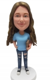 Personalized Bobbleheads girl with books Student bobble head  Personalized Bobbleheads girl with books Student bobble head